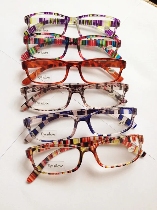  colorful plastic reading glasses many colors lenses power from +1.00 to +4.00 accept 