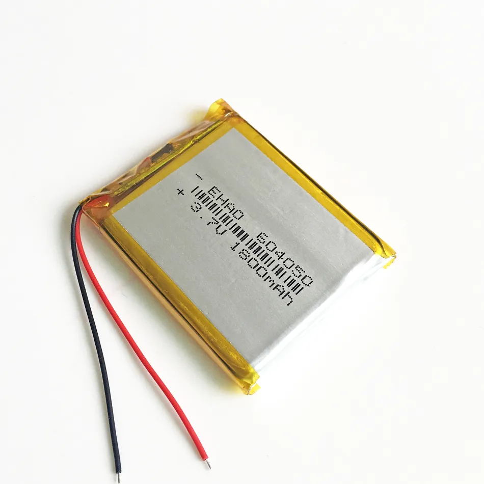 Modell 604050 1800mAH 3.7V Lipo Lithium Li Polymer Uppladdningsbart batteri för DIY DVD-kudde Mid Cell Phone GPS Power Bank Camera E-Books