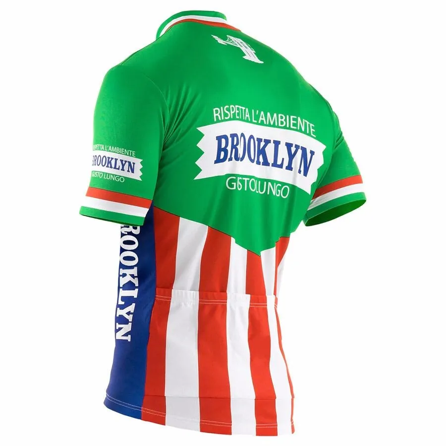 2024 Hommes Maillot de cyclisme Ensemble Blanc Noir Vert Manches courtes Brooklyn Vêtements de cyclisme Vêtements de vélo d'été VTT Vêtements de vélo de route personnalisés