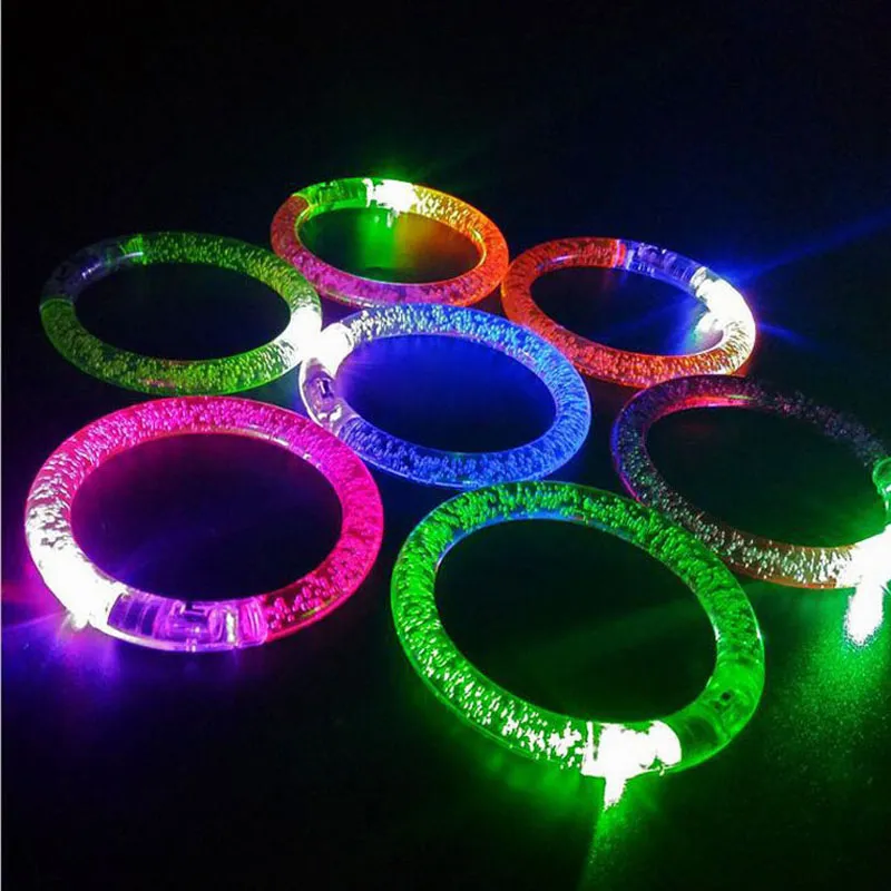 Braccialetto LED cambiare colorato lampeggiante Braccialetto incandescente acrilico bambini Giocattoli Decorazione di Natale festa forniture ZA3380