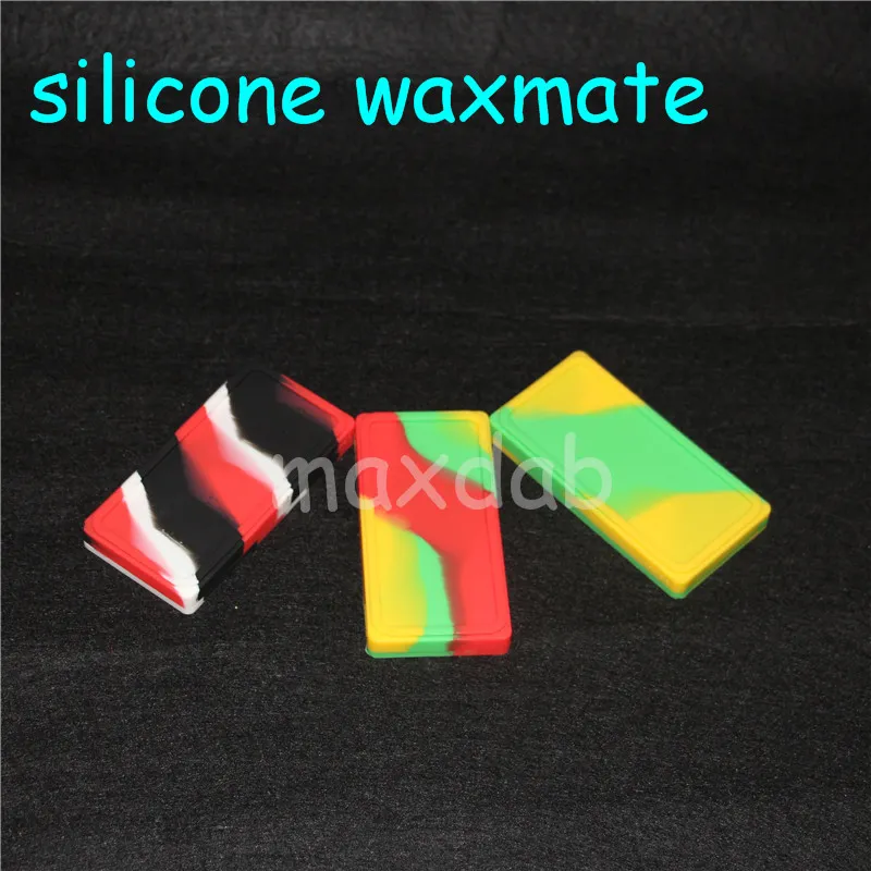 boxes smaller Waxmate Containers Big Silicone Rubber Silicon Storage Square Shape Wax Jars Dab Concentrate Tool Dabber Oil Holder silicone bong