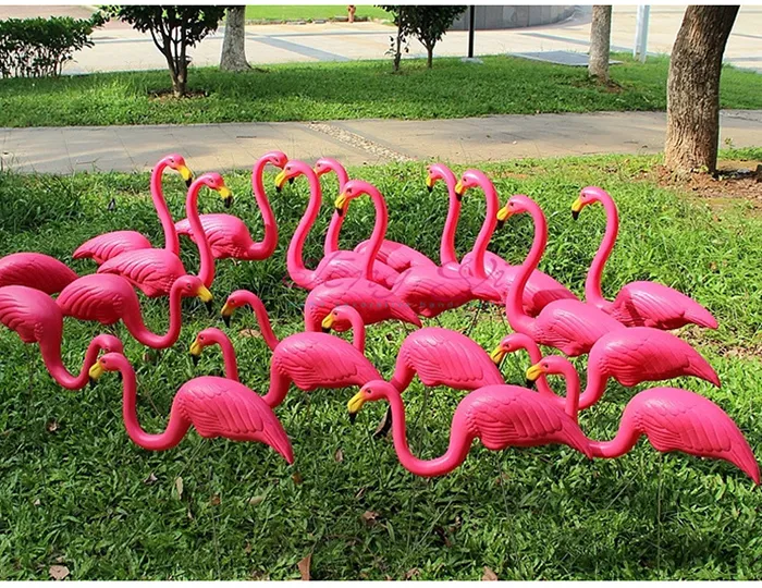 -Ornamentos de jardim Alto Simulado Flamingo Yard e Gramado ou Arte ao ar livre Acessórios para festa de decoração