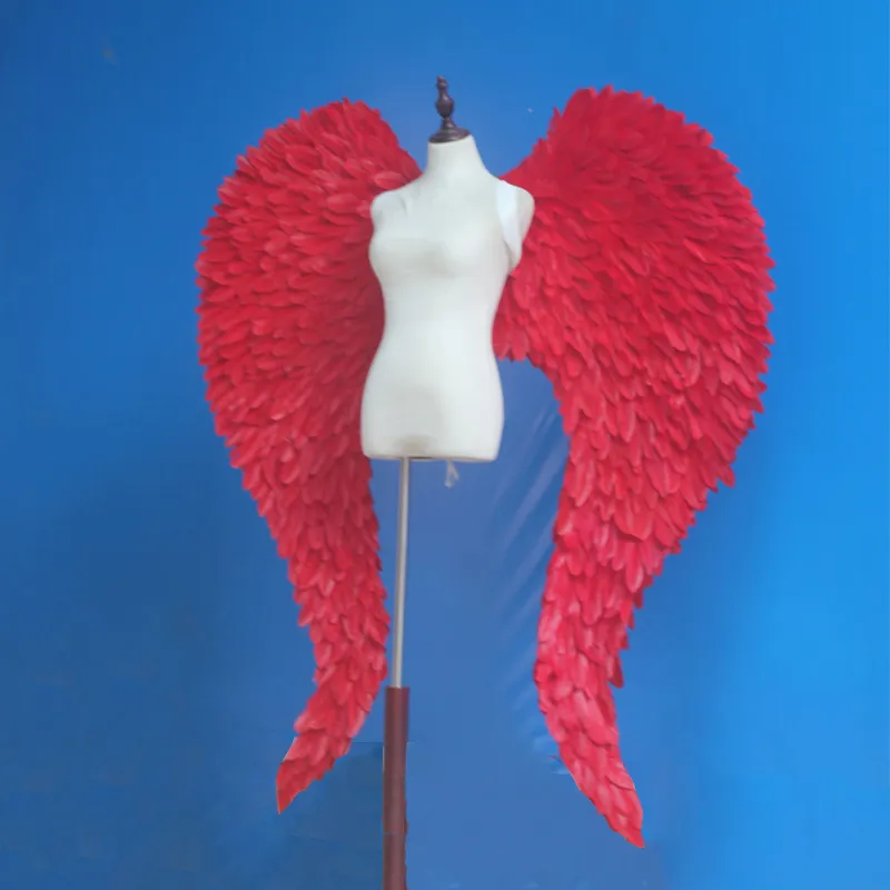 New arrival beautiful large red angel feather wings Wedding Grand event Easter DIY decorations stage show shooting props