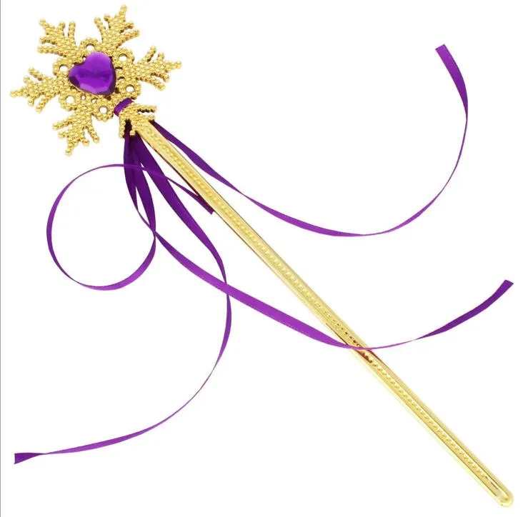 Fairy Gold Snowflake Ribbons Wand Streamers Xmas Wedding Party Cos Princess Gem Sticks Magic Wands Confetti Kids Birthday Favors9046957