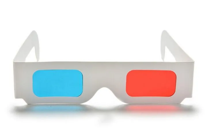 3D Paper Glasses Red & Blue Cyan Paper Card 3D Anaglyph Glasses Offers a Sense of Reality Movie DVD for women men DHL