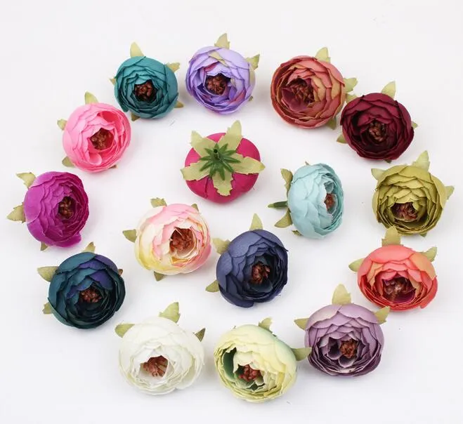 Simulering Konstgjord Falsk Retro Camellia Bract Rose Flower Heads / Wedding Decoration DIY Presentförpackning Collage G688