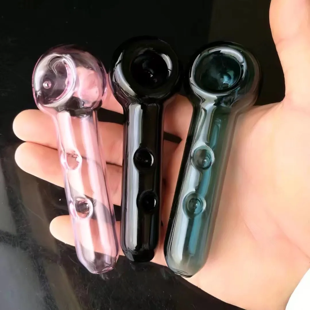 Accessoires pour bongs en verre multicolores à trois pantiliner Accessoires pour bongs en verre en gros, narguilé en verre, fumée de pipe à eau