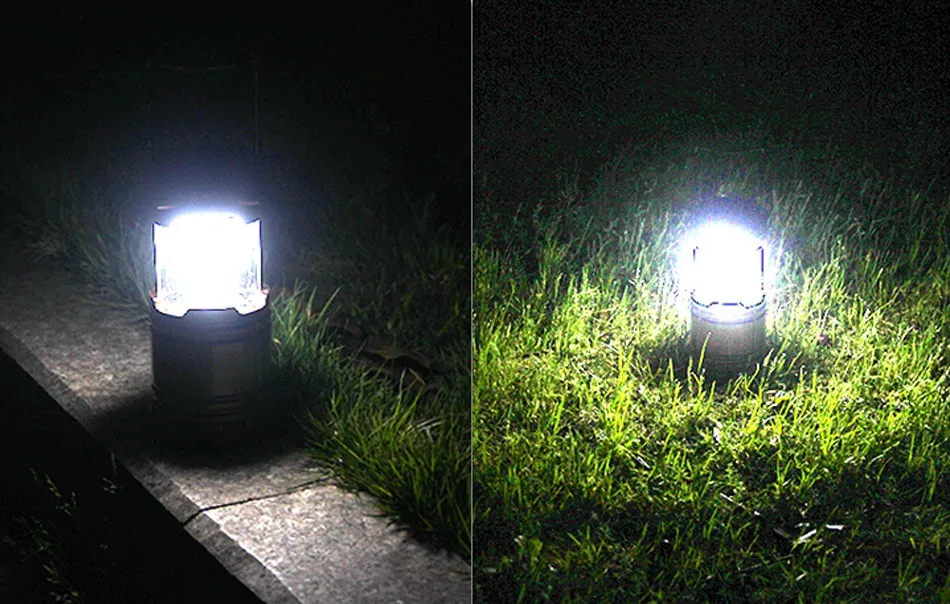 SH-5800T Portable lampe de poche LED Lanterne de camping solaire 6LEDs lampe rechargeable main d'urgence Tente d'éclairage pliable pour l'éclairage extérieur