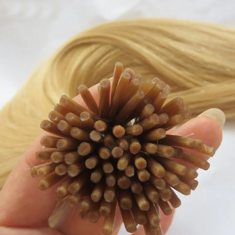 Brasilianskt rakt hår I tips keratin Bond Hair 1g / sträng 100s strängar av mänskliga hårförlängningar kapsel keratinfusion 100g