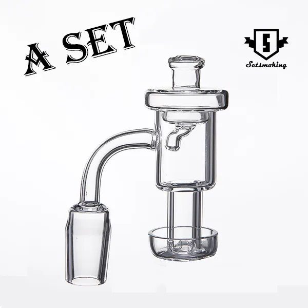 Stel Quartz Vacuüm Banger Terp Vacuüm Roken Accessoires met 4 kleine spleten in de onderste Domloze nagel + A CARB-dop voor glazen waterleidingen 632 + 662