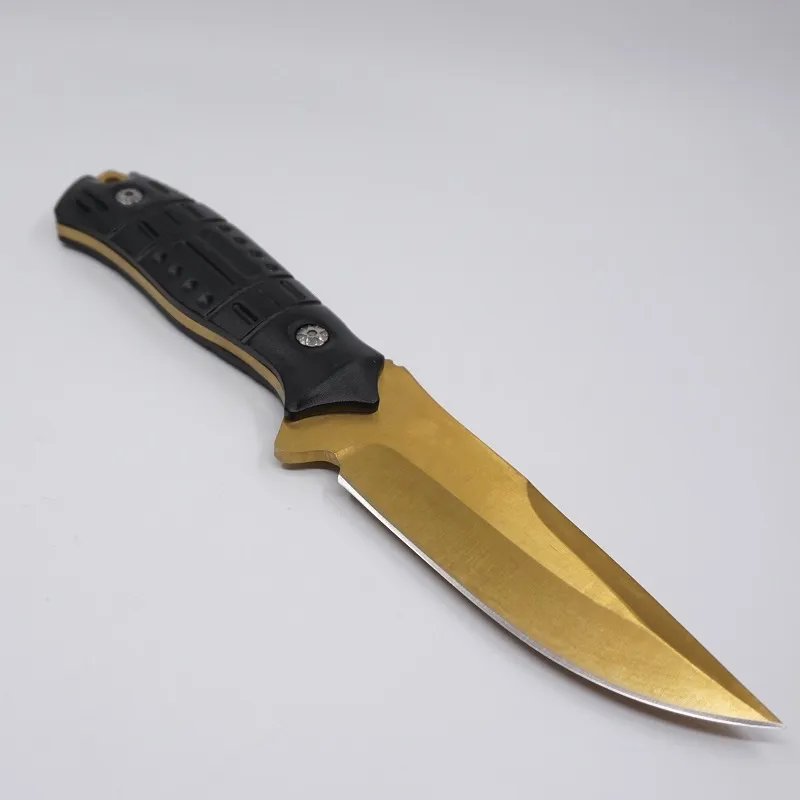 Powierzchnia pozłacany nóż ostrza prostych noży przetrwania łowiectwo turystyka nóż nóż EDC 5CR13 Ze stali nierdzewnej Multi Tool