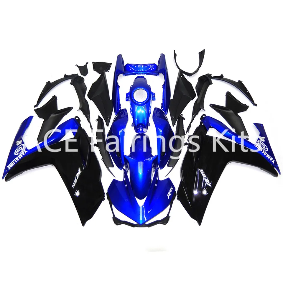 3 omaggi Carene Complete Per-Yamaha-R3-2015-R25-2014-2015-Iniezione-ABS-Moto-Carena Blu Nero t7