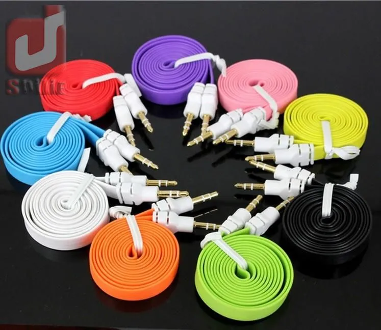 1m 3ft 3.5mm Man till manlig stereo Ljudbil AUX Auxiliary Cable Cord Ledning för iPhone 6 5 4 Samsung Galaxy S3 4 Note3 MP3 HTC Cell Phone300PCS