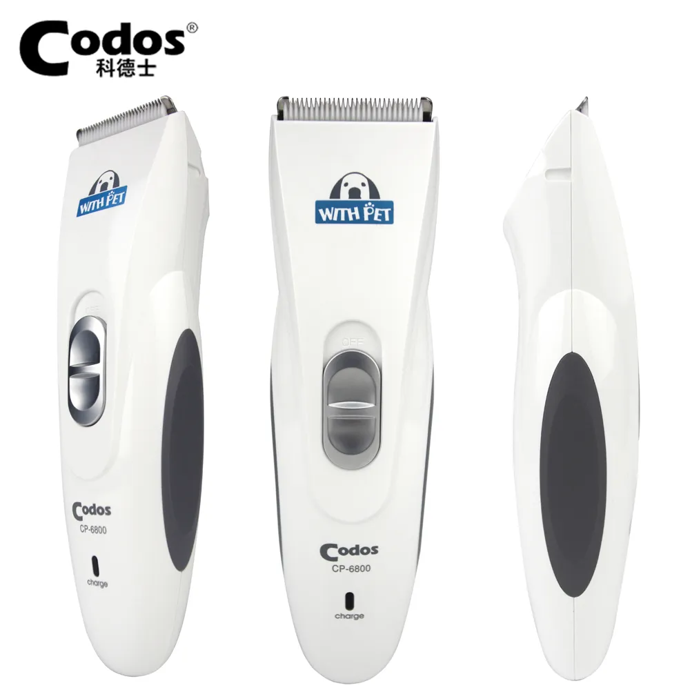 Professionell Codos CP-6800 Pet Electric Trimmer Grooming Haircut Shaver Machine Silver Uppladdningsbar Hundkatt Grooming Clipper Pet Supplies