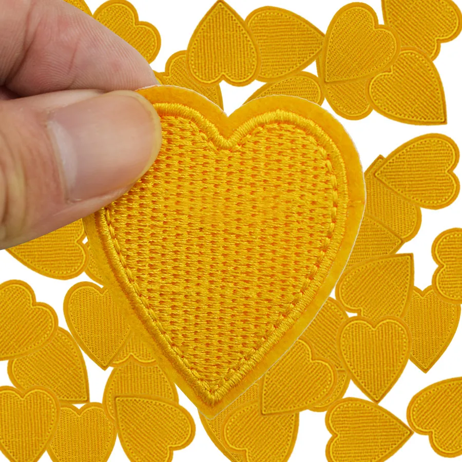 DIY oranje liefde patches voor kleding ijzer geborduurde patch applique strijkijzer op patches naaien accessoires badge sticker op kleding