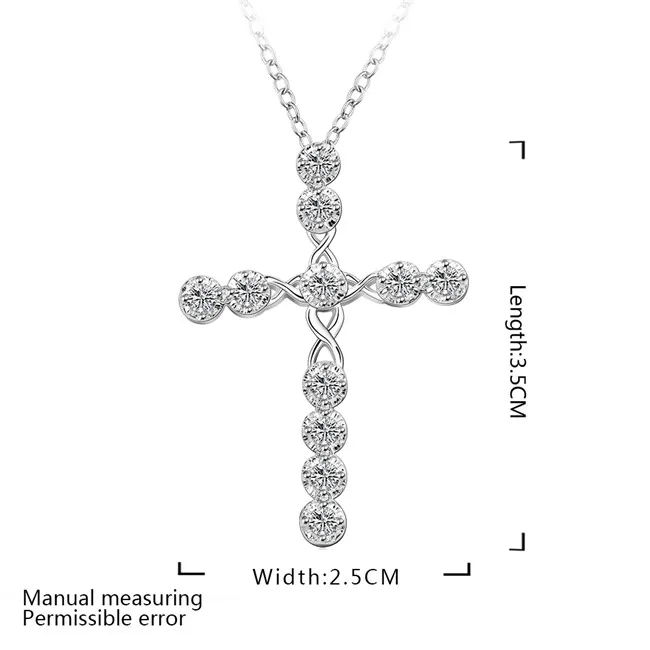 hot sale cross sailing sterling silver plated jewelry necklace for women WN668,nice 925 silver Pendant Necklaces with chain