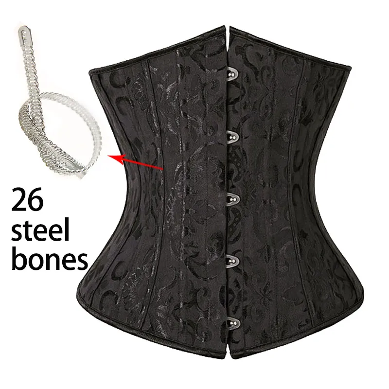 26 Bones de aço Controle Sexy Underbust Espartilos Bustiers Cintura Cincher Corselet Shaper Corporal 9083