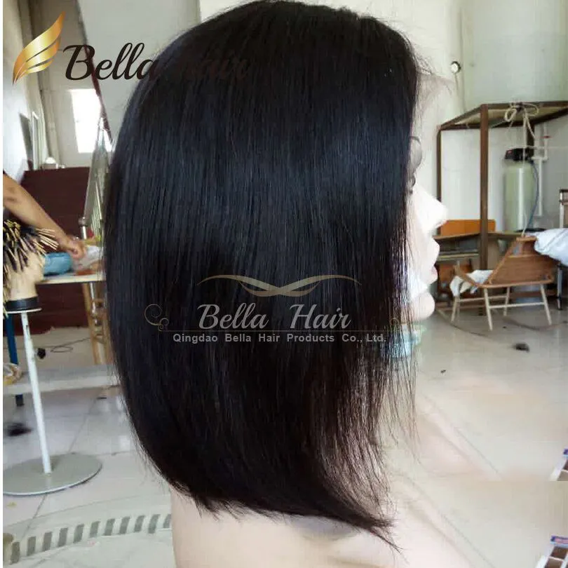 Bella Hair Glueless Pruiken Bob geknipt Wigs Frontaal Haren Haar Bob volledige kanten pruik voor zwarte vrouwen Volledige cuticules korte bob kanten pruiken gratis verzending naurrale haarlijn