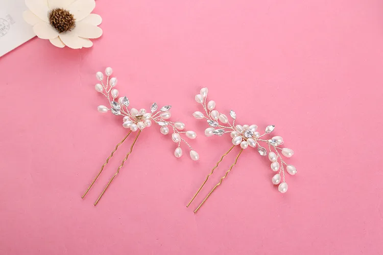 2022 Hair Jewery Elegant Pearls Hairpins for Bridal Shiny Beaded Wedding Accessories Hair Clips on tocado novia pelo8245595