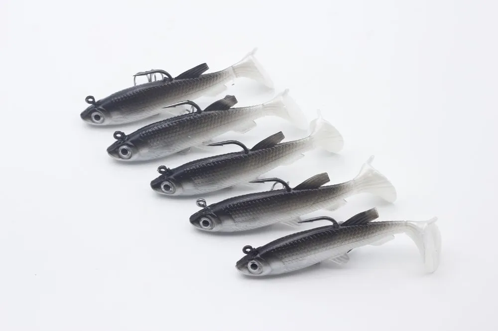 ROMPIN LOT GRÅ Soft Lure 8cm 13G Wobblers Artificial Bait Silicone Fishing Lures Sea Bass Carp Fishing Lead Fish Jig6650493