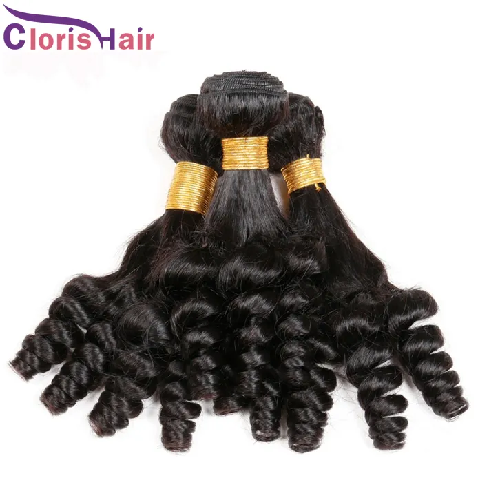 New Arrival Bouncy Spiral Romance Curly Human Hair Weave Bundles Wholesale Unprocessed Peruvian Virgin Aunty Funmi Egg Curls Extensions 3pcs