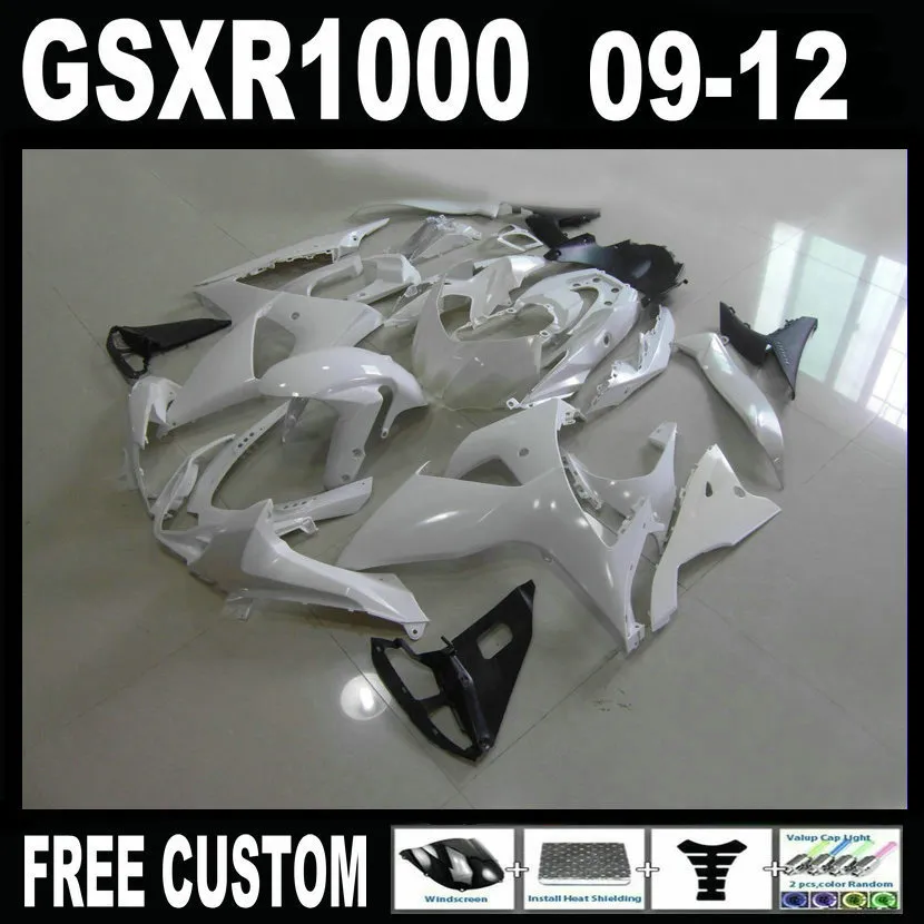 사출 금형 무료 7 선물 공동 키트 Suzuki GSXR1000 09 10 11 12 화이트 블랙 페어링 세트 GSXR 1000 2009-2012 IT22
