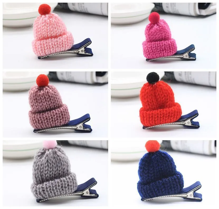 Pet Dogs Hair Clip Puppy Grooming Cat Knitted Hat Hairpin Bows Topknot