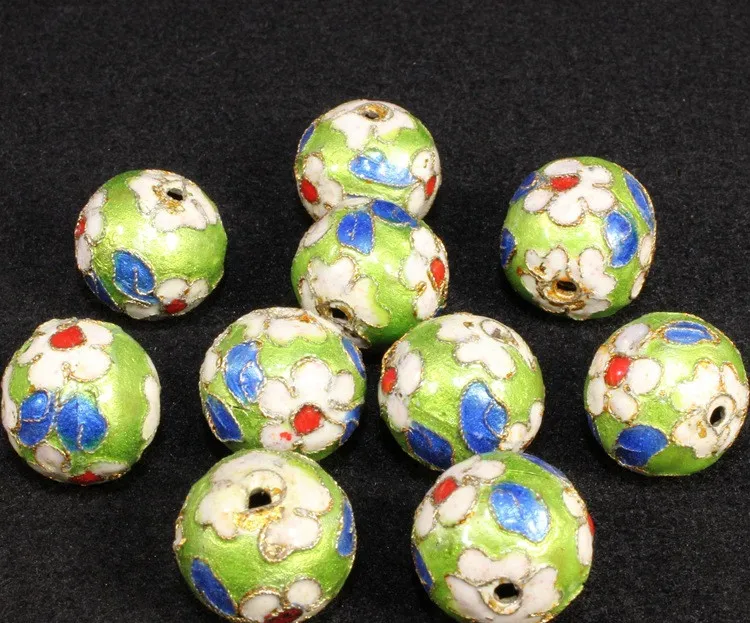 16mm Cloisonne Emaille Perlen Bunte Filigrane Echte Runde Lose Spacer Perlen Für DIY Schmuck Armband Handwerk Charms Cloisonne Perlen