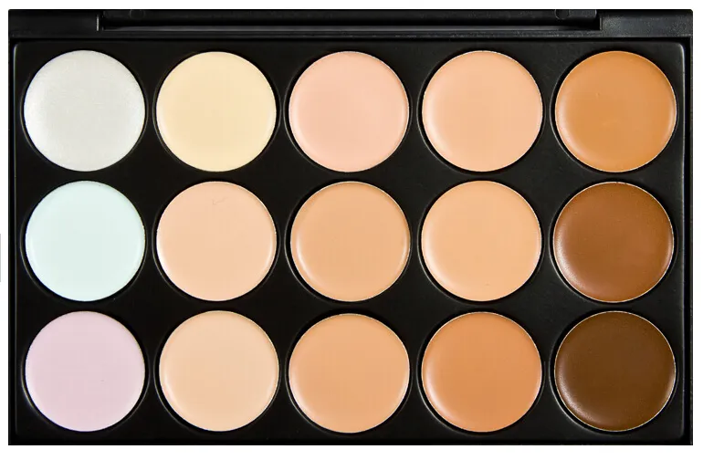 Palette correcteur 15 couleurs crème pour le visage correcteur soins du visage Palette de maquillage Camouflage avec pinceaux de maquillage 15 couleurs