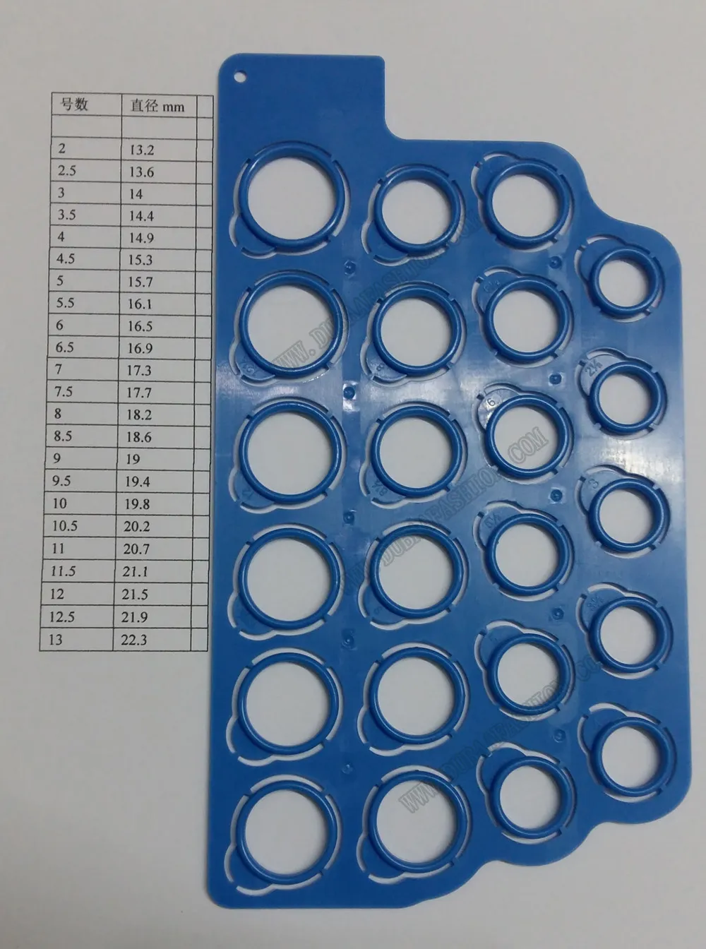 US 2~13# Standard Plastic Ring Finger Sizer/ Ring Gauge Sheets Ring  Measuring Plate Gauging Board Blue Color From 1,17 €