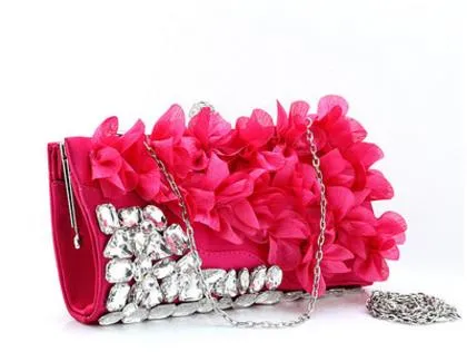 2017 The new lovely flower package Diamonds dinner bag Solid can be hand-held diagonal cross-objects of a multi-purpose