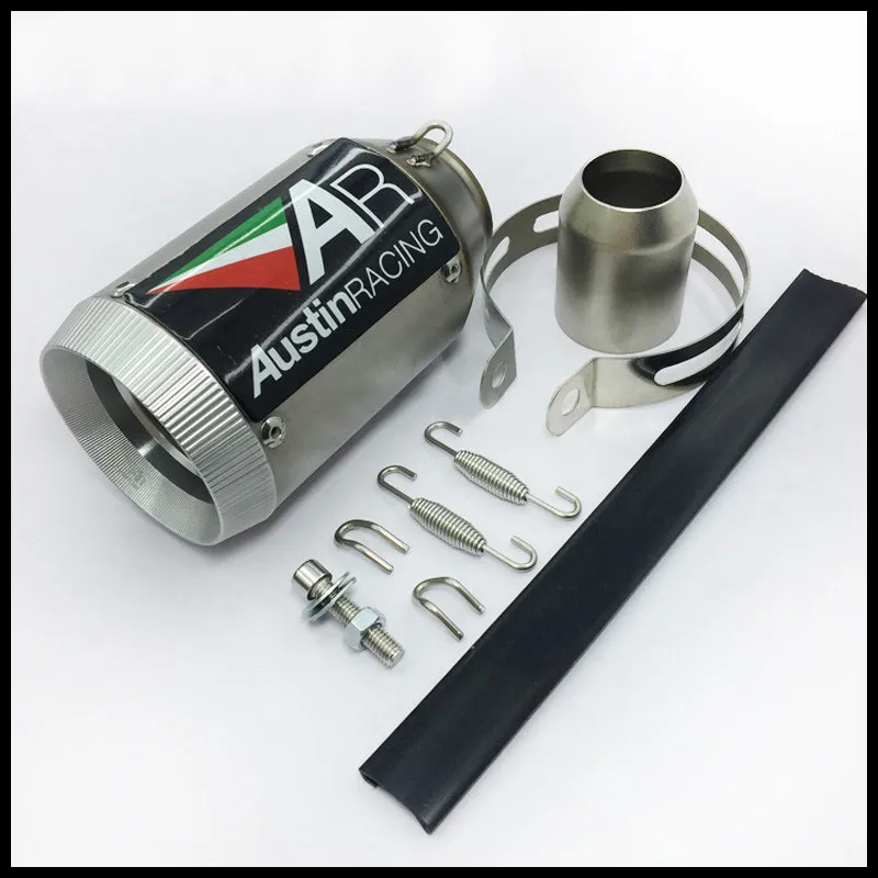 Motorcycle Short Exhaust Muffler Carbon Fiber 160mm Universal For 38-51mm