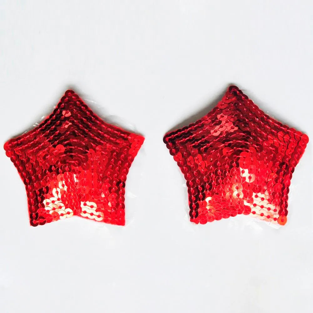 cheap red sexy women's star sequin pasties breast bra adhesive nipple cover sex toy for adult erotic costume lingerie 17308