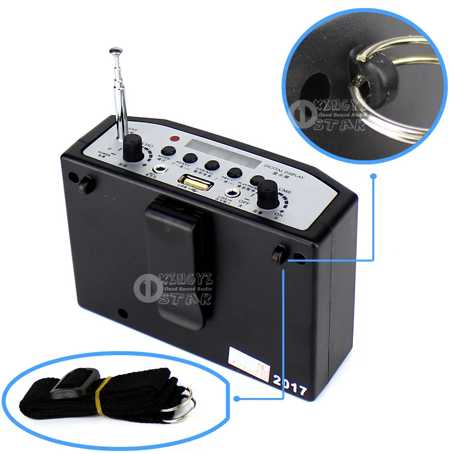 Megafono da esterno Amplificatore di potenza portatile Mini altoparlante USB Scheda TF Radio FM MP3 Lettore musicale Altoparlante Cuffie Microfono4970693