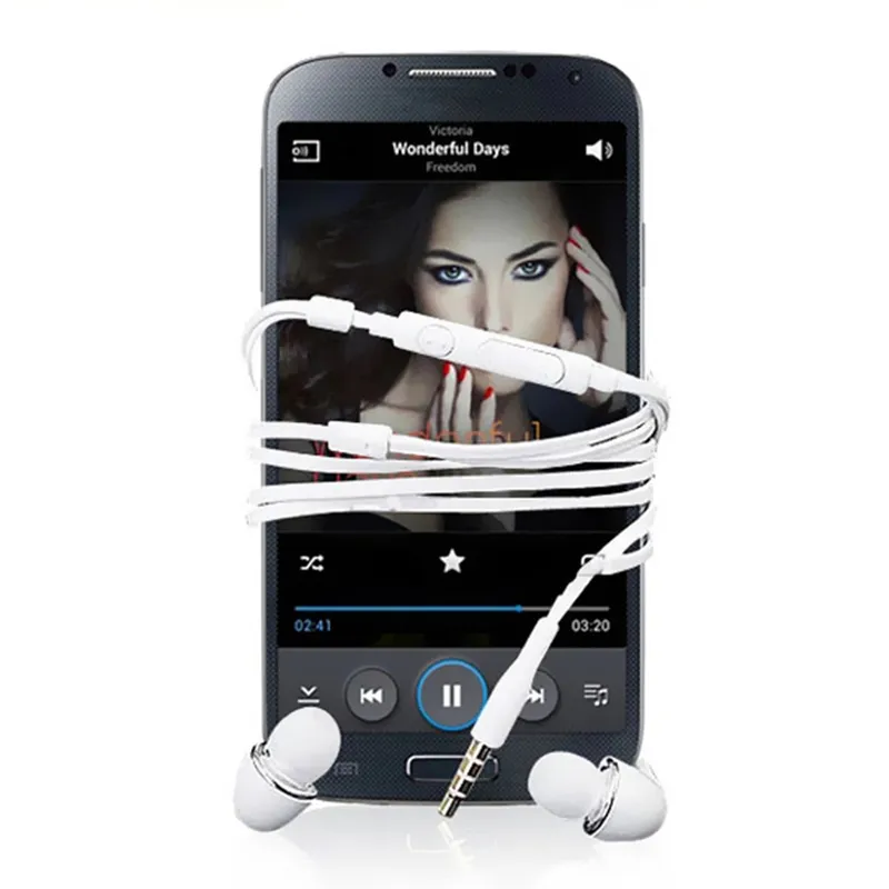 Écouteurs avec micro 3.5mm pour Samsung Galaxy S7 S6 S4 J5 N7100, écouteurs intra-auriculaires en PVC, Microphone mains libres pour téléphone portable, sans emballage