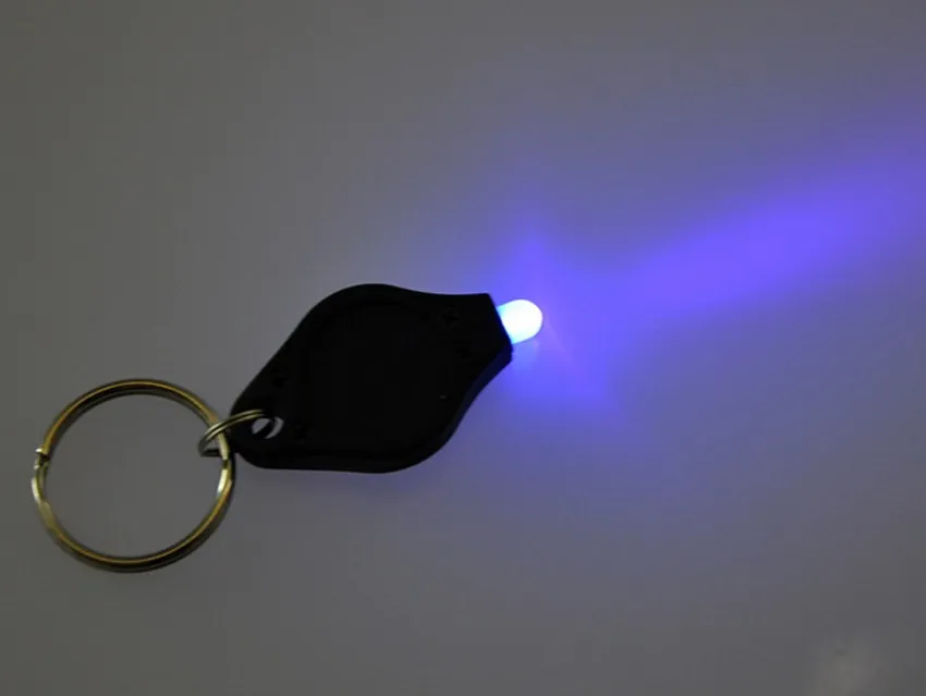 395-410nm Viola UV LED Portachiavi Denaro Detector ha condotto la luce protable Portachiavi Accessori chiave dell'automobile Commercio all'ingrosso