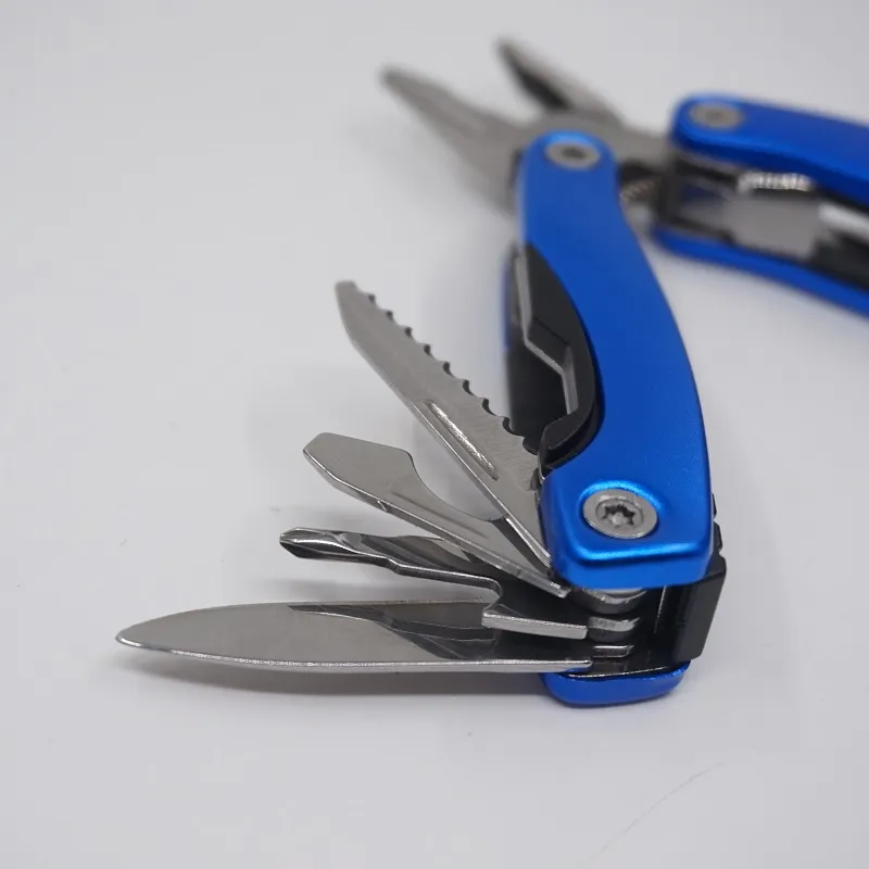 Pinza pieghevole multifunzione portatile Pinza tattica in acciaio Coltelli combinati multiuso Strumenti EDC esterni Commercio all'ingrosso di colore blu