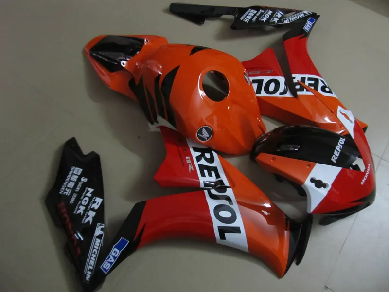 Injectie Molding Fairing Kit voor Honda CBR1000RR 2008-2011 Orange Black Backings Set CBR1000RR 08 09 10 11 OT01