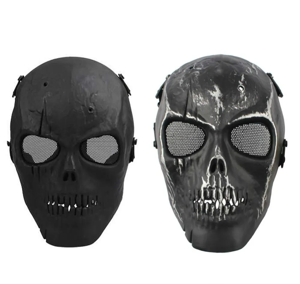 Army Mesh Full Face Mask Skull Skeleton Airsoft Paintball BB Gun Game Protect Safety Mask2398