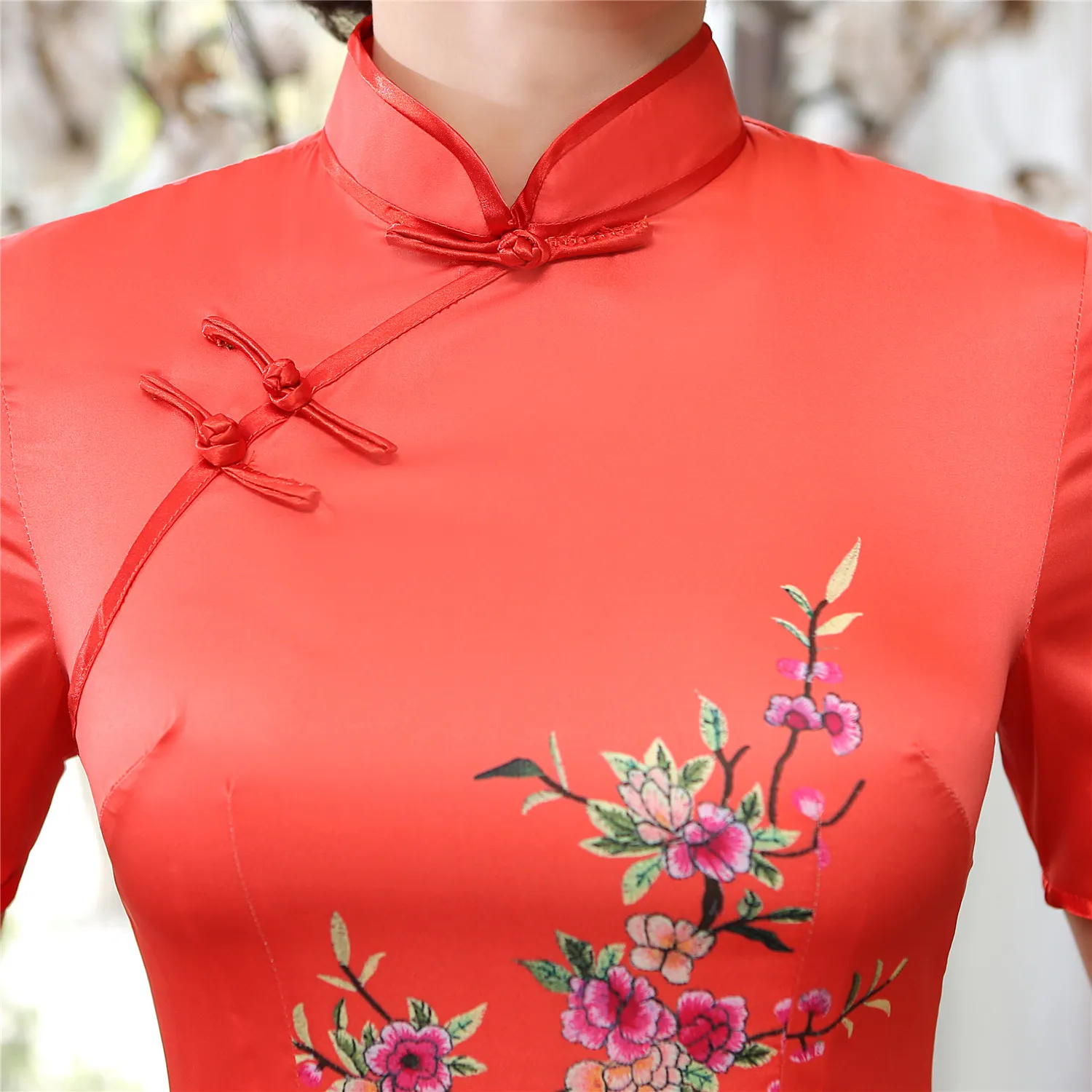 Shanghai Story Vietnam Aodai Vêtements traditionnels chinois pour femme Qipao Long chinois Robe orientale Red Cheongsam ao Dai8499939