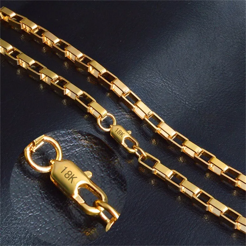 yhamni 골드 컬러 목걸이 스탬프 남자 보석과 함께 금색 목걸이 완전히 새로운 트렌디 4 mm 50 cm 체인 목걸이 NX1852513