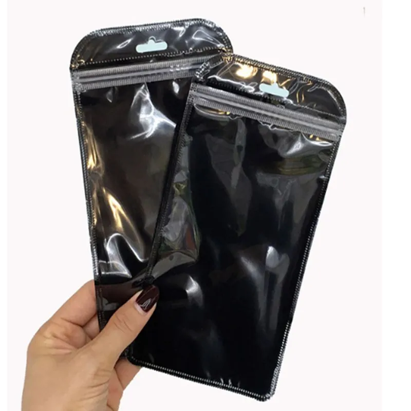 Zip Lock Påsar Zipper Retail Package Bag mobiltelefon iPhone -fodral Plastiska förpackningsväskor Zipper Zip Lock Hang Hole Package Pouche9370162