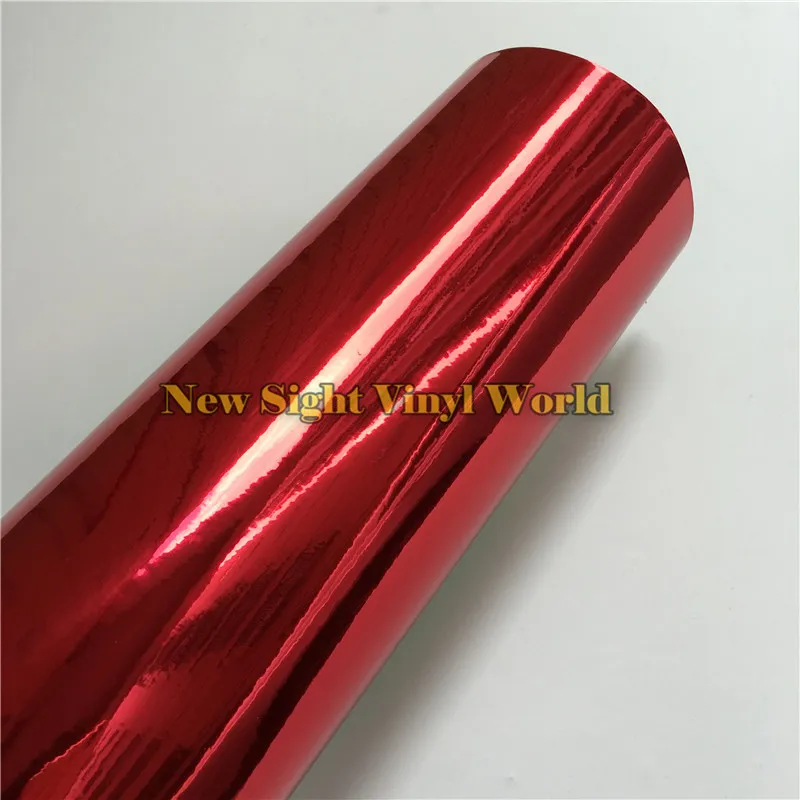 High Quality Stretchable Red Chrome Vinyl Wrap Car Wrapping Foil Film Decal Sticker Air Bubble8108528