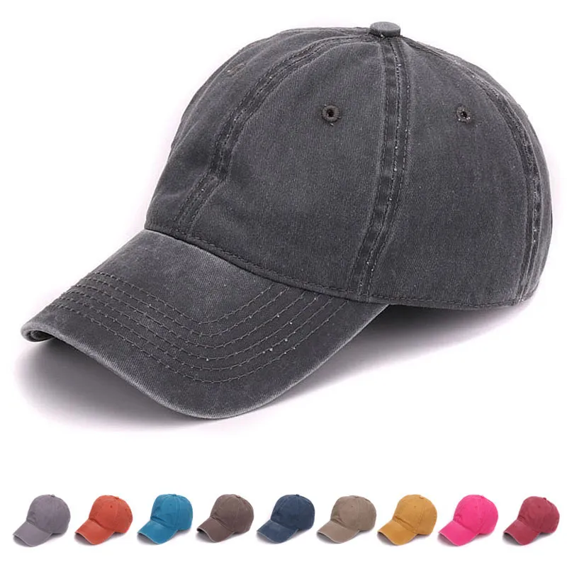 Fashion Plain dyed sand washed soft cotton blank baseball caps dad hat no embroidery mens cap for men and women