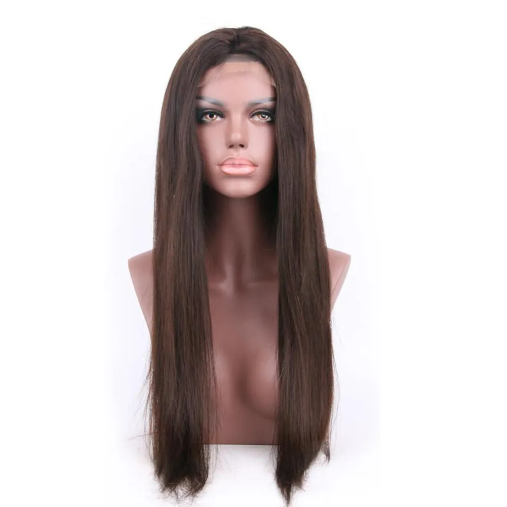 100% Virgin Brazilian Human Hair Full Lace Wigs #1 #1B #2 #4 130% Straight Full Lace Wigs 10"-30"