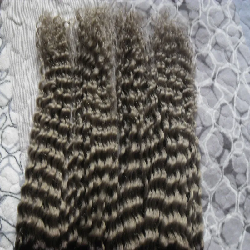 Gray Hair Weave Bundels 4 stks Braziliaanse Krullend Maagd Haar Dubbele Inslag T1B / Grijze Ombre Braziliaanse Haar 400g