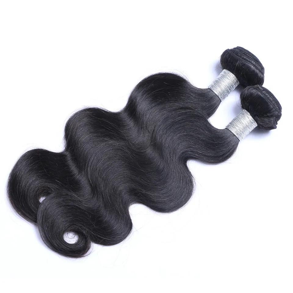 Brazylijski Body Wave Ludzkie Dziewicze Włosy Wyplata 8-30 cali 100 g/sztuka Natural Black 2 sztuk/partia Przedłużanie Włosów