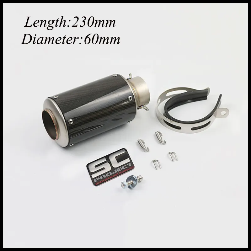 Universal Motorcycle Exhaust Pipes: 60mm To 51mm Vent Pipe Racing Style ...