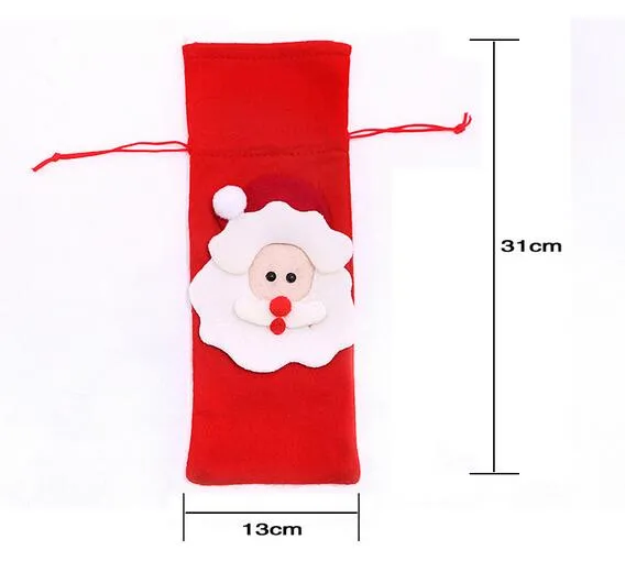 Mode Hot Rode Wijnfles Cover Tassen Kerst Diner Tafel Decoratie Home Party Decors Santa Claus