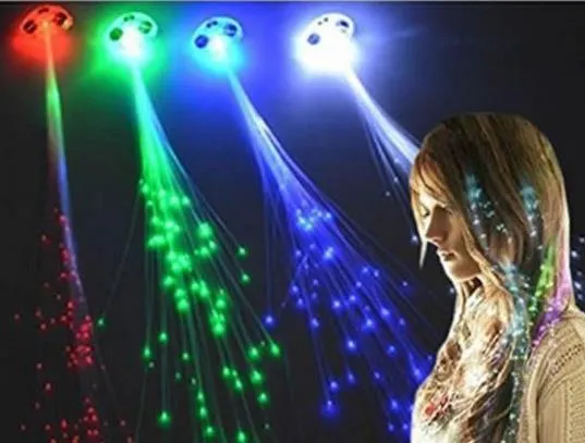 LED カラーフラッシュ三つ編みライトアップファイバー三つ編みヘアエクステンションディスコナイトクラブコンサートダンスパーティーロック雰囲気小道具好意